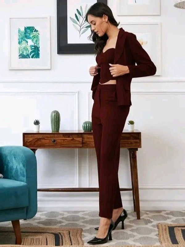 Women Latest 3 Piece Suit Lycra Trending  - S