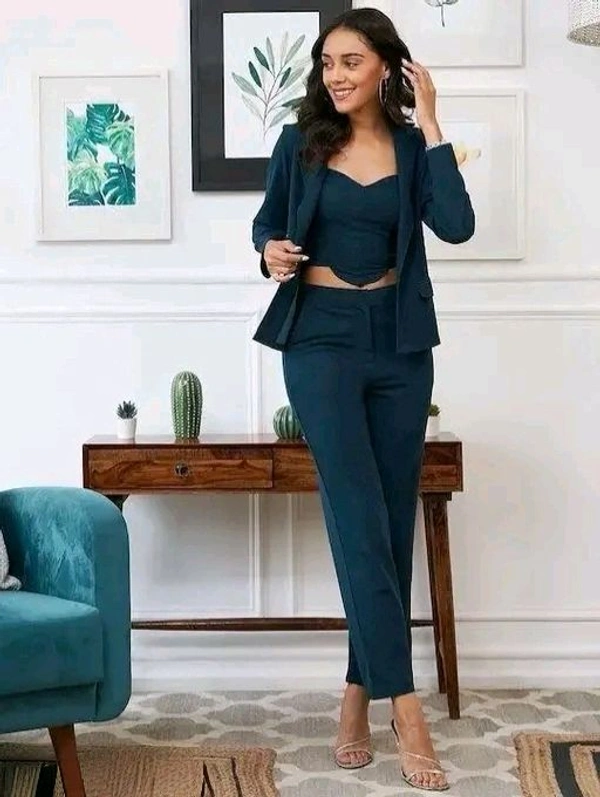 Women Latest 3 Piece Suit Lycra Trending  - S