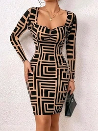 Classic Glamorous Women Dress slim Fit - M