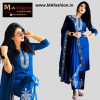 Beautiful Embroidered Kurta With Pant Dupatta Set1 - XXXL