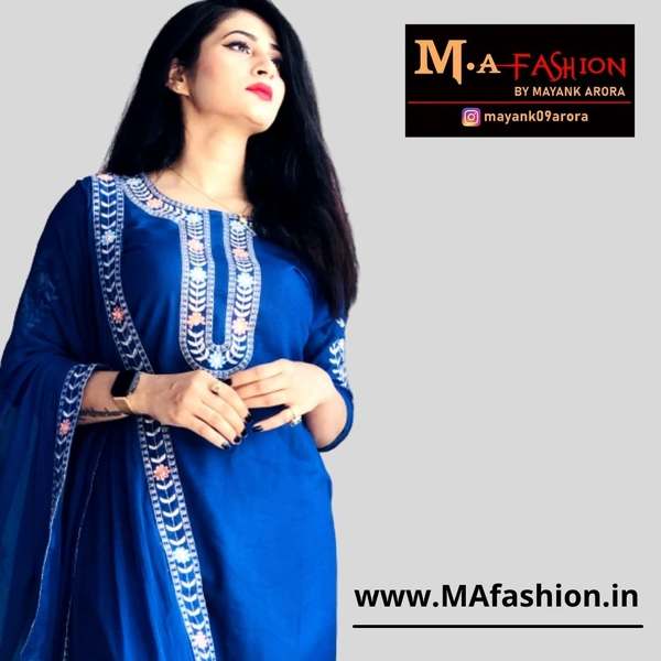 Beautiful Embroidered Kurta With Pant Dupatta Set1 - XXXL