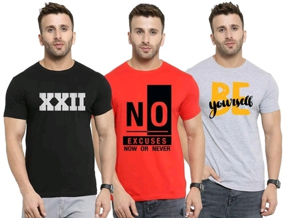 M.A Fashion COMBO Trendy Cotton Blend Men Tshirts3 - S