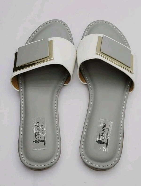 FLOOJO Turquoise open toe flats with golden details and super soft DOCTOR cushioned sole.76 - 4