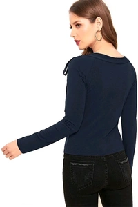 Stylish Casual Sleeveless Solid Women Top 2 - L