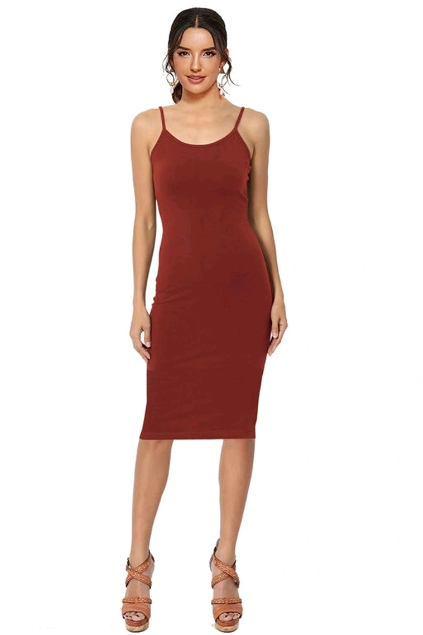 The Heart Of Fashion Party Wear Bodycon Square Neck Midi Dress(One Piece)41 - L