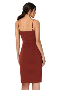 The Heart Of Fashion Party Wear Bodycon Square Neck Midi Dress(One Piece)41 - L