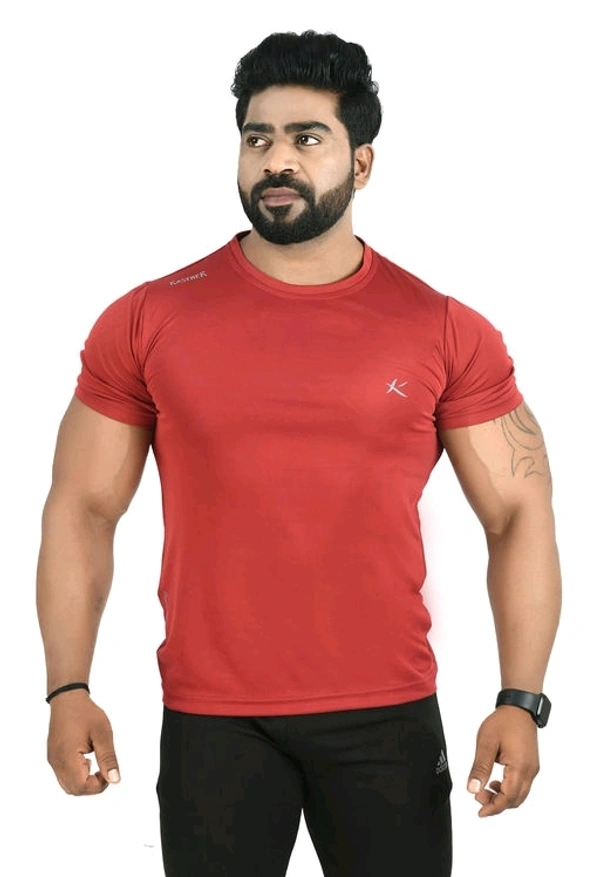 Trendy Men's Round Neck Half Sleeve Gym Tshirt11 - L