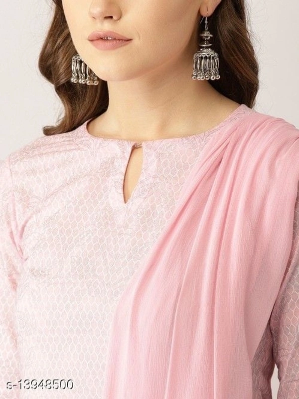 Women Cotton A-line Printed Long Kurti With Palazzos - XXL