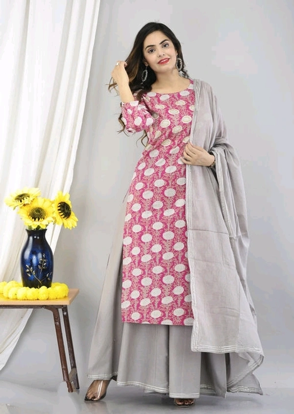Women Rayon Attractive Kurta with Dupatta set - S