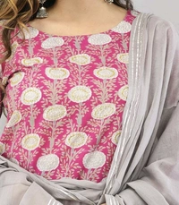 Women Rayon Attractive Kurta with Dupatta set - S