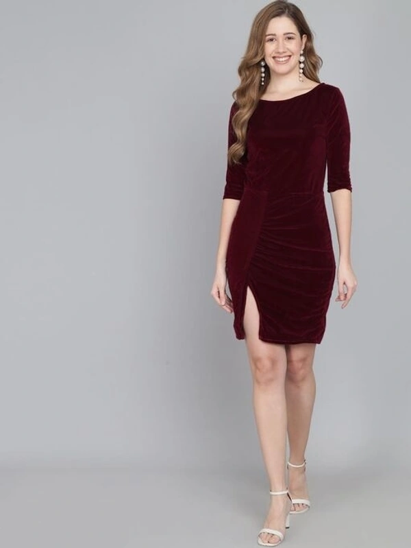 Women Wine Stylish Bodycone Dress - XL