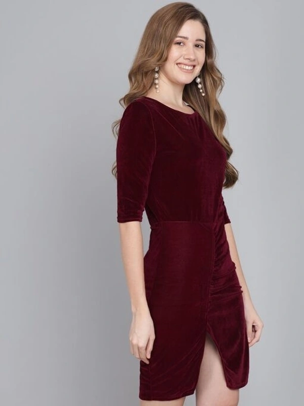 Women Wine Stylish Bodycone Dress - XL