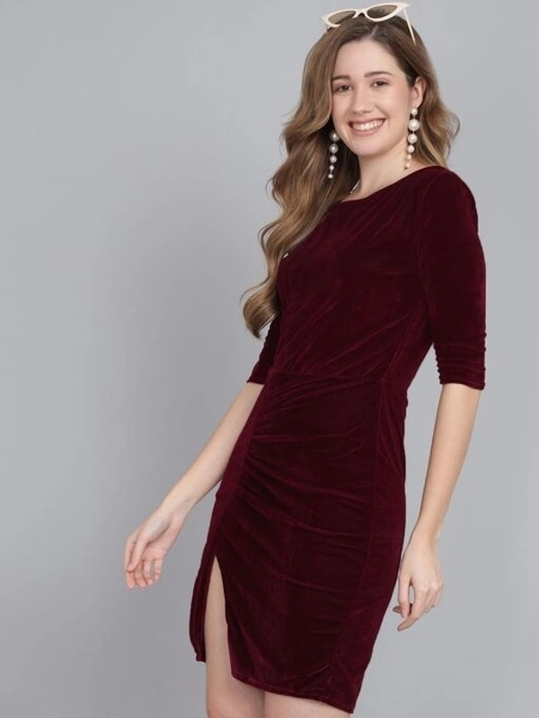 Women Wine Stylish Bodycone Dress - XL
