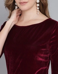 Women Wine Stylish Bodycone Dress - XL