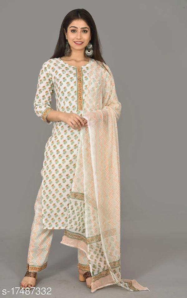 Women's Jaipuri Block Print Cotton Kurta Pant set - L