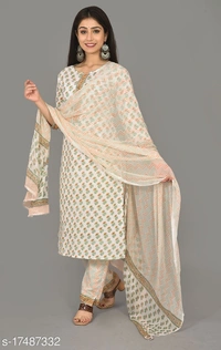 Women's Jaipuri Block Print Cotton Kurta Pant set - L