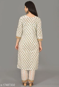 Women's Jaipuri Block Print Cotton Kurta Pant set - L