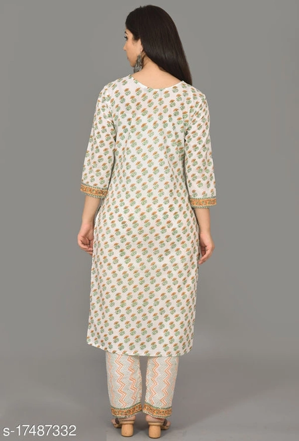 Women's Jaipuri Block Print Cotton Kurta Pant set - L