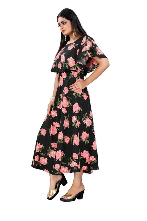 Women's Printed Crepe Dress 4 - M