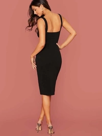 Women's Solid Thing Slit mini Bodycon Dress68 - M