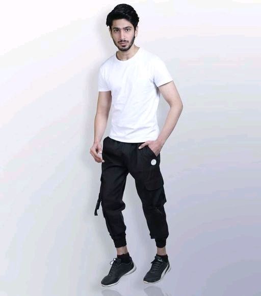 Zed-black relaxed fit multi pocket Cargo Pant