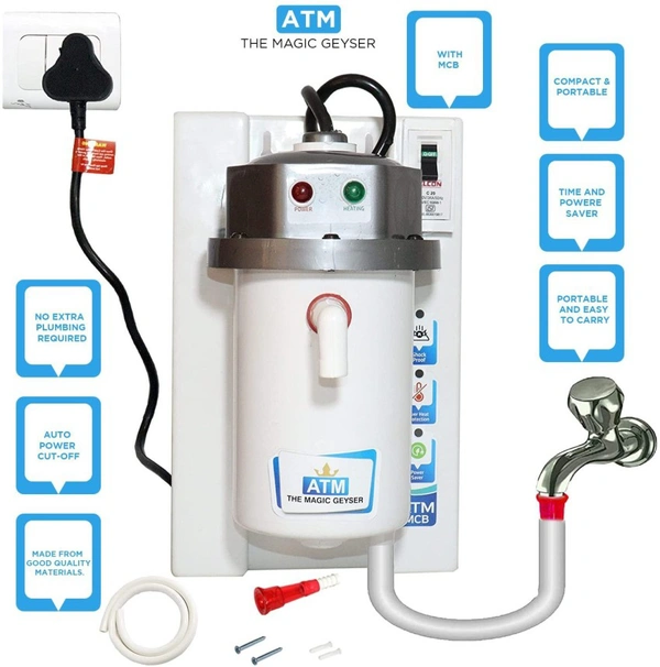 Portable Geyser With Mcb - Brown