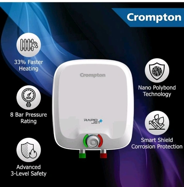 Crompton Electric Geyser 6 Liter Repid Jet - White