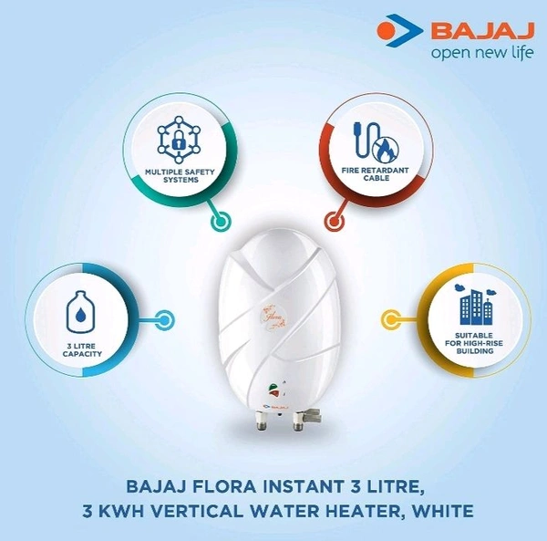 Bajaj Flora 3 Liter Electric Geyser  - White