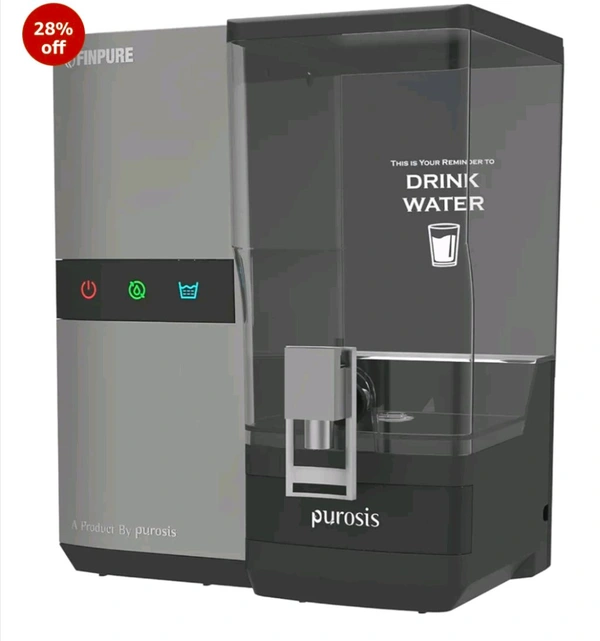 Finepure Ro Water Purifier Finpure Zink Cooper Alkaline Call 7573881001 - Gray