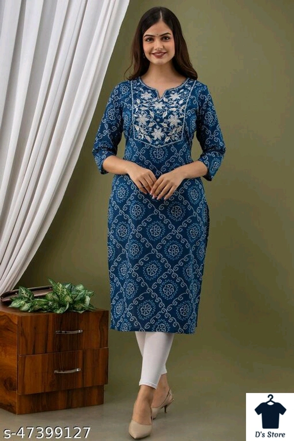 womens embroidery long partywear kurta - M