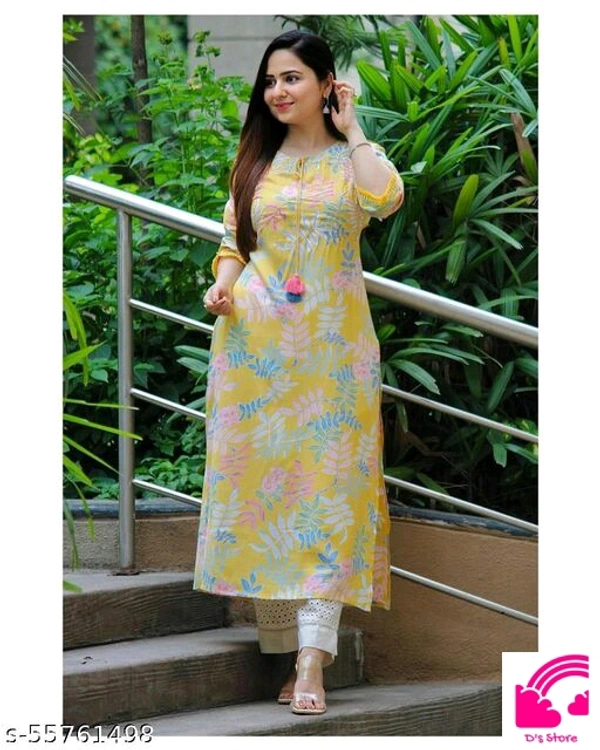 Yellow Front Kurta Set  - XXL
