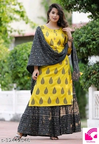 Kurti With Skirt And Duppta  - 6XL