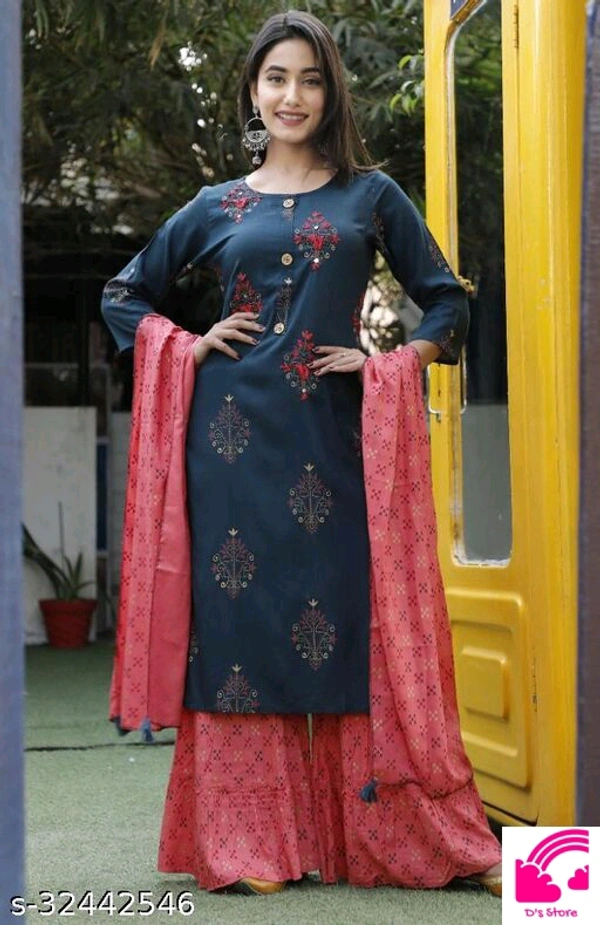 Kurta With Skirt And Duppta  - 3XL