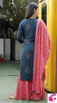 Kurta With Skirt And Duppta  - 3XL