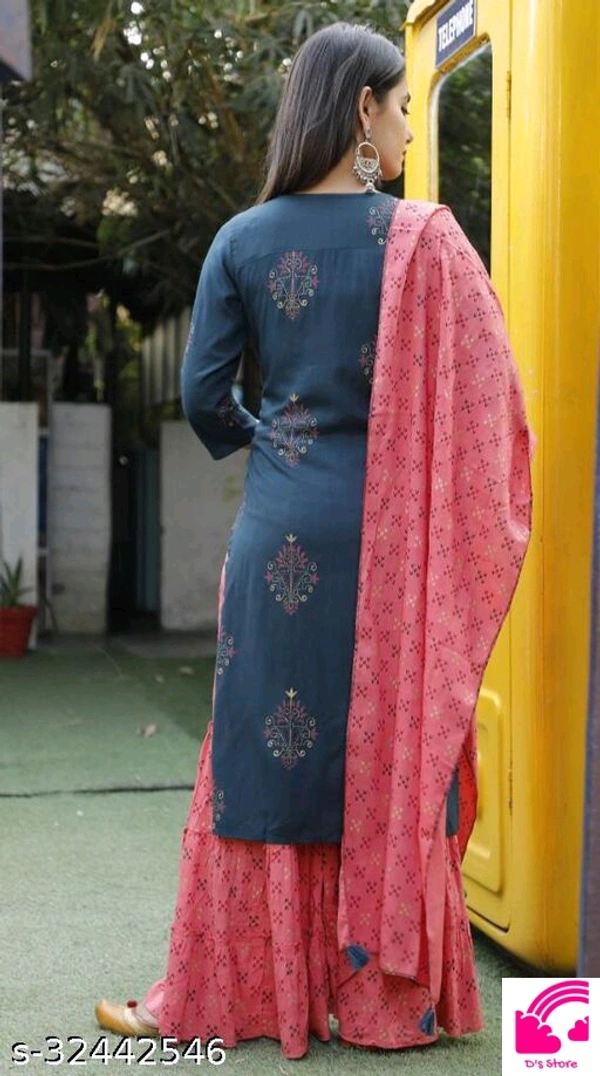 Kurta With Skirt And Duppta  - 3XL