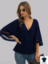 VOGUE NATION WRAP SLEEVE LACE WOMEN TOP - XS