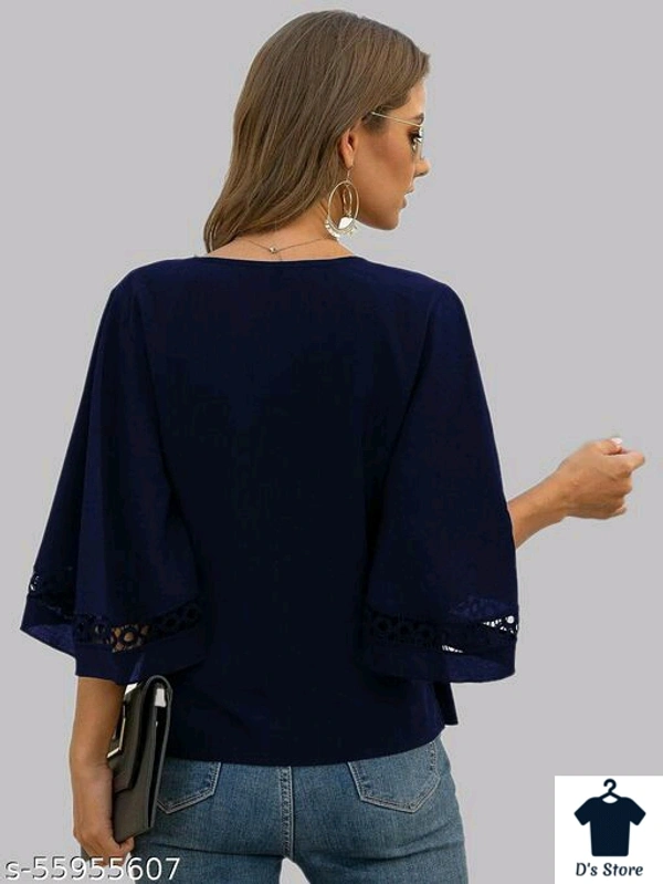VOGUE NATION WRAP SLEEVE LACE WOMEN TOP - XS