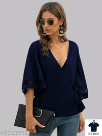 VOGUE NATION WRAP SLEEVE LACE WOMEN TOP - XS