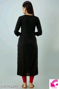 Straight Embroided Kruta For Women  - L