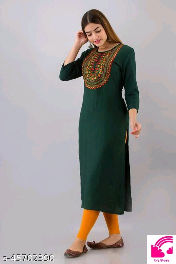Straight Embroided Kurta For Women  - S