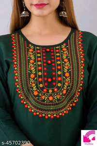 Straight Embroided Kurta For Women  - S