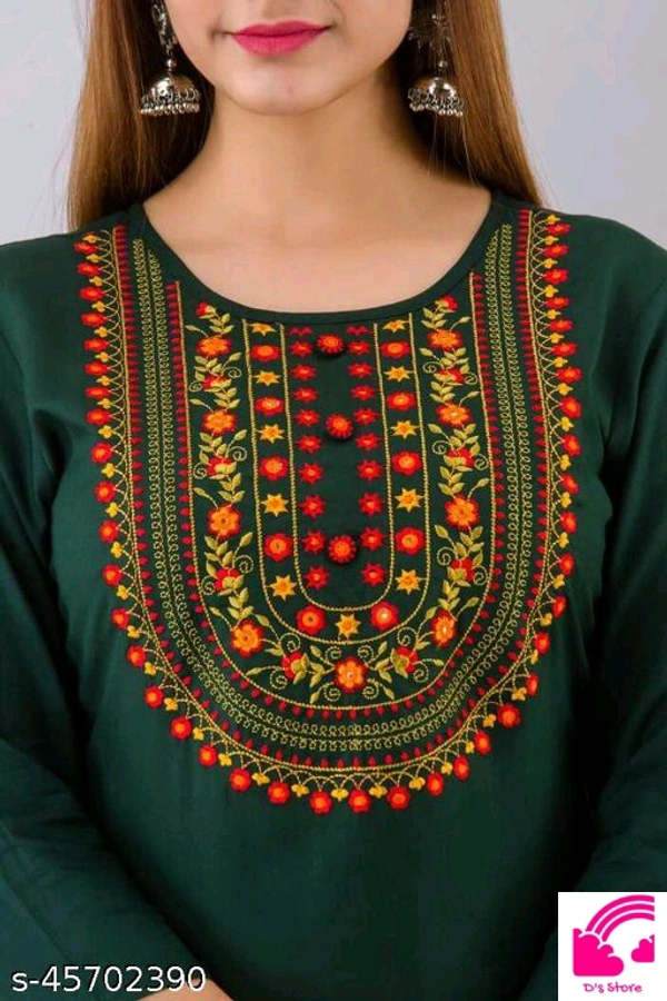 Straight Embroided Kurta For Women  - S