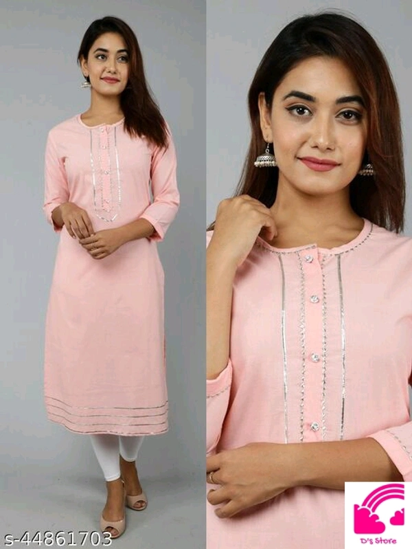 Beautiful Pure Cotton Casual Kurta For Women's - M