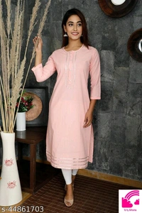Beautiful Pure Cotton Casual Kurta For Women's - M