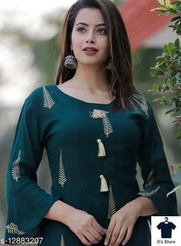 Priya Vijay Straight Botanical Gold Print Kurta Sharara Set - XXL