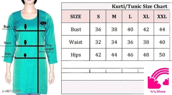 Latest Designer Women's And Girl's Rayon Embroidered Kurti  - M
