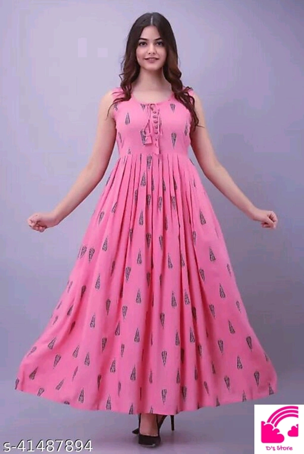 Pink Golden Leaf Kurtis - L