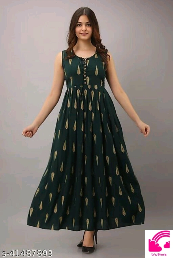Green Golden Leave Kurtis  - XL