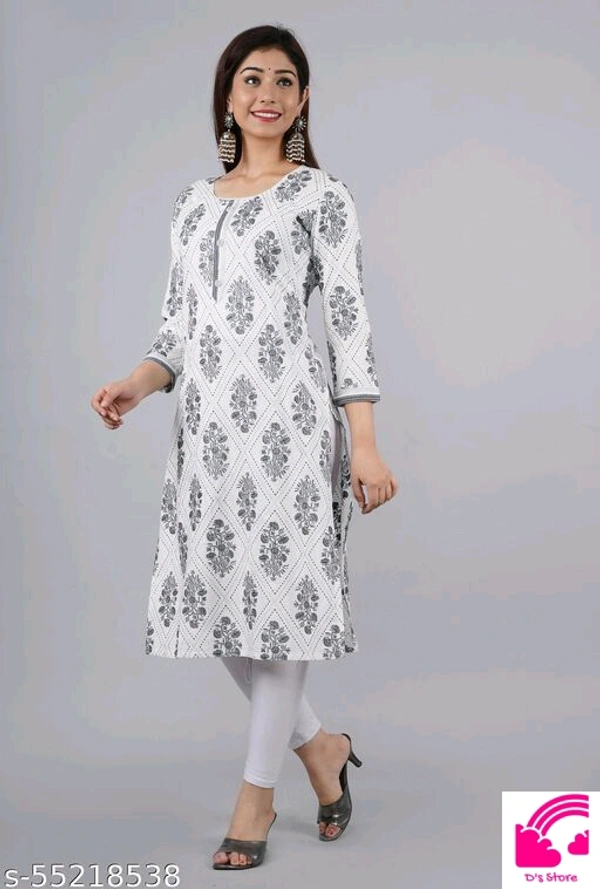 Chaukas White Printed Plus Size Kurtis  - 3XL