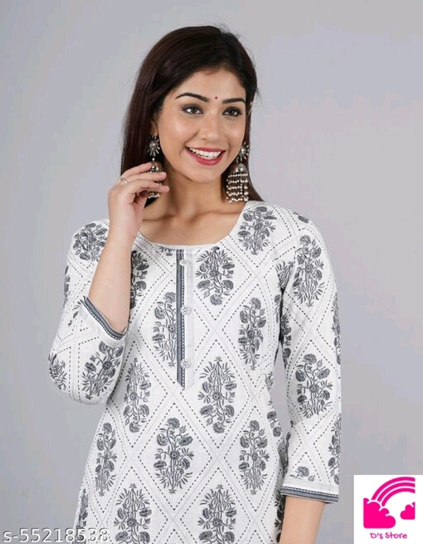 Chaukas White Printed Plus Size Kurtis  - 3XL